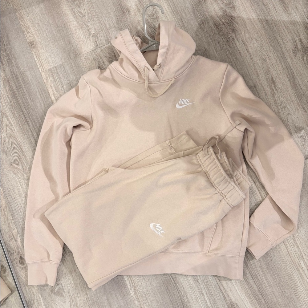 Nike Light Tan Hoodie and Joggers Set